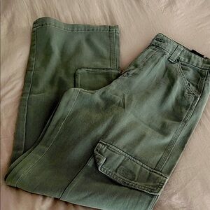Olive women cotton cargo pants